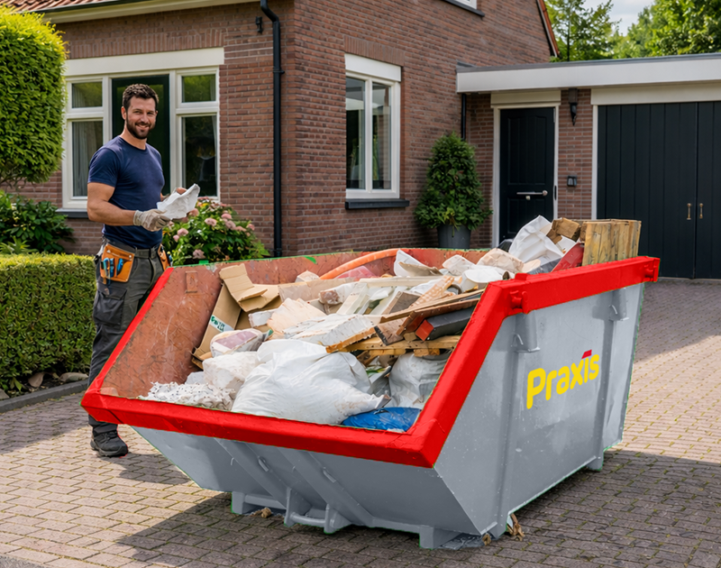 praxis afvalcontainer huren